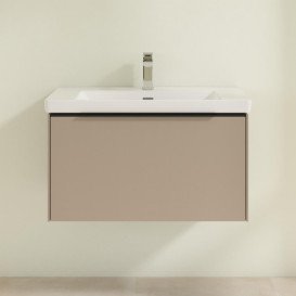 Тумба под раковину Villeroy & Boch Subway 3.0 77,2х42,9 см ДСП/алюминий тауп/черный вулкан C57301VM