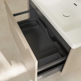 Тумба под раковину Villeroy & Boch Subway 3.0 77,2х42,9 см ДСП/алюминий тауп/монохром C57302VM