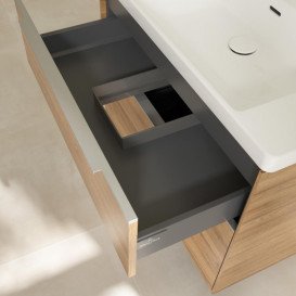 Тумба під раковину Villeroy & Boch Subway 3.0 77,2х57,6 см ДСП/алюміній дуб канзас C57400RH