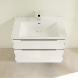 Тумба під раковину Villeroy & Boch Subway 3.0 77,2х57,6 см ДСП/алюміній білий діамант C57400VF