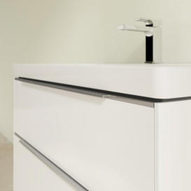 Тумба под раковину Villeroy & Boch Subway 3.0 77,2х57,6 см ДСП/алюминий белый бриллиант C57400VF