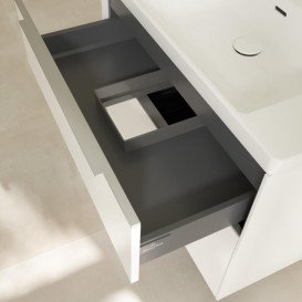 Тумба під раковину Villeroy & Boch Subway 3.0 77,2х57,6 см ДСП/алюміній білий діамант C57400VF