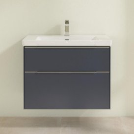 Тумба під раковину Villeroy & Boch Subway 3.0 77,2х57,6 см ДСП/алюміній морський синій C57400VQ