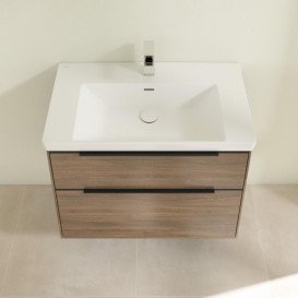 Тумба под раковину Villeroy & Boch Subway 3.0 77,2х57,6 см ДСП/алюминий дуб аризона/черный вулкан C57401VH