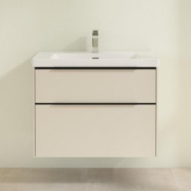 Тумба под раковину Villeroy & Boch Subway 3.0 77,2х57,6 см ДСП/алюминий серый кашемир/черный вулкан C57401VN