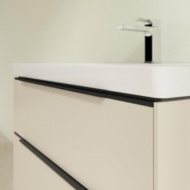 Тумба под раковину Villeroy & Boch Subway 3.0 77,2х57,6 см ДСП/алюминий серый кашемир/черный вулкан C57401VN