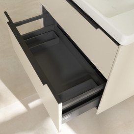 Тумба под раковину Villeroy & Boch Subway 3.0 77,2х57,6 см ДСП/алюминий серый кашемир/черный вулкан C57401VN