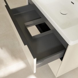 Тумба под раковину Villeroy & Boch Subway 3.0 77,2х57,6 см ДСП/алюминий серый кашемир/черный вулкан C57401VN