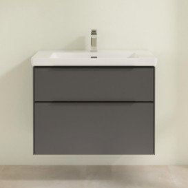 Тумба под раковину Villeroy & Boch Subway 3.0 77,2х57,6 см ДСП/алюминий графит/черный вулкан C57401VR