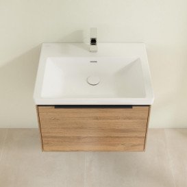 Тумба под раковину Villeroy & Boch Subway 3.0 62,2х42,9 см ДСП/алюминий дуб канзас/черный вулкан C57501RH