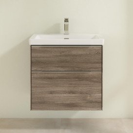 Тумба під раковину Villeroy & Boch Subway 3.0 62,2х57,6 см ДСП/алюміній дуб кам'яний C57600RK