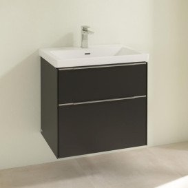 Тумба під раковину Villeroy & Boch Subway 3.0 62,2х57,6 см ДСП/алюміній чорний вулкан C57600VL