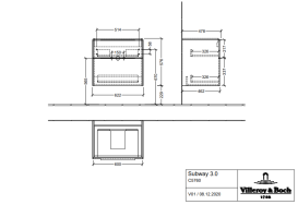 Тумба під раковину Villeroy & Boch Subway 3.0 62,2х57,6 см ДСП/алюміній тауп C57600VM