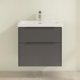 Тумба под раковину Villeroy & Boch Subway 3.0 62,2х57,6 см ДСП/алюминий графит/монохром C57602VR