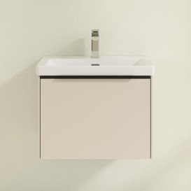 Тумба під раковину Villeroy & Boch Subway 3.0 57,2х42,9 см ДСП/алюміній сірий кашемір/чорний вулкан C57701VN