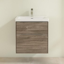 Тумба під раковину Villeroy & Boch Subway 3.0 57,2х57,6 см ДСП/алюміній дуб кам'яний C57800RK