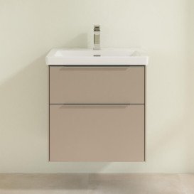 Тумба під раковину Villeroy & Boch Subway 3.0 57,2х57,6 см ДСП/алюміній тауп C57800VM