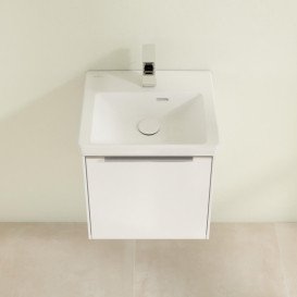 Тумба під раковину Villeroy & Boch Subway 3.0 42,3х42,9 см ДСП/алюміній білий діамант C58100VE