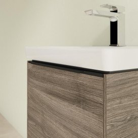 Тумба под раковину Villeroy & Boch Subway 3.0 42,3х42,9 см ДСП/алюминий дуб каменный/черный вулкан C58101RK