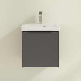 Тумба под раковину Villeroy & Boch Subway 3.0 42,3х42,9 см ДСП/алюминий графит/черный вулкан C58101VR