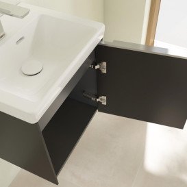 Тумба під раковину Villeroy & Boch Subway 3.0 42,3х42,9 см ДСП/алюміній чорний вулкан C58200VL