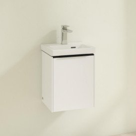 Тумба под раковину Villeroy & Boch Subway 3.0 35,1х42,9 см ДСП/алюминий белый бриллиант/черный вулкан C58301VE