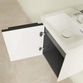 Тумба под раковину Villeroy & Boch Subway 3.0 35,1х42,9 см ДСП/алюминий белый бриллиант/черный вулкан C58301VE