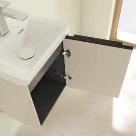 Тумба под раковину Villeroy & Boch Subway 3.0 35,1х42,9 см ДСП/алюминий серый кашемир/черный вулкан C58401VN