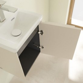 Тумба под раковину Villeroy & Boch Subway 3.0 35,1х42,9 см ДСП/алюминий серый кашемир/монохром C58402VN