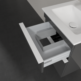 Тумба під раковину Villeroy & Boch Venticello 46,6х42,5 см МДФ глянсовий сірий/ручка алюміній білий A92202FP