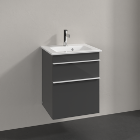 Тумба під раковину Villeroy & Boch Venticello 46,6х42,5 см МДФ глянсовий сірий/ручка алюміній білий A92202FP