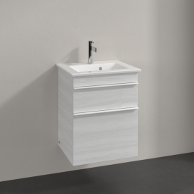 Тумба під раковину Villeroy & Boch Venticello 46,6х42,5 см ДСП/МДФ біле дерево/ручка алюміній білий A92202E8