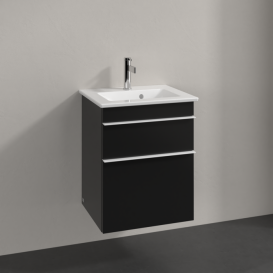 Тумба під раковину Villeroy & Boch Venticello 46,6х42,5 см МДФ чорний матовий лак/ручка алюміній білий A92202PD