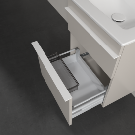 Тумба під раковину Villeroy & Boch Venticello 46,6х42,5 см ДСП м'який сірий/ручка алюміній білий A92202VK