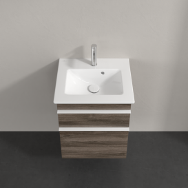 Тумба під раковину Villeroy & Boch Venticello 46,6х42,5 см ДСП кам'яний дуб/ручка алюміній білий A92202RK