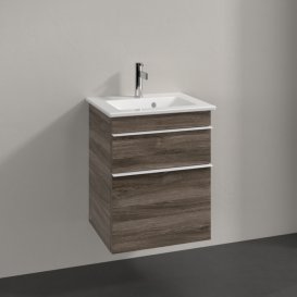 Тумба під раковину Villeroy & Boch Venticello 46,6х42,5 см ДСП кам'яний дуб/ручка алюміній білий A92202RK