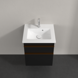 Тумба під раковину Villeroy & Boch Venticello 46,6х42,5 см МДФ чорний матовий лак/ручка мідь A92205PD