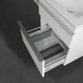 Тумба під раковину Villeroy & Boch Venticello 55,3х50,2 см ДСП/МДФ білий матовий/ручка хром A92301MS