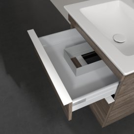 Тумба под раковину Villeroy & Boch Venticello 55,3х50,2 см ДСП каменный дуб/ручка алюминий белый A92302RK