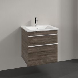 Тумба под раковину Villeroy & Boch Venticello 55,3х50,2 см ДСП каменный дуб/ручка алюминий белый A92302RK