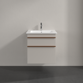 Тумба под раковину Villeroy & Boch Venticello 55,3х50,2 см ДСП мягкий серый/ручка медь A92305VK