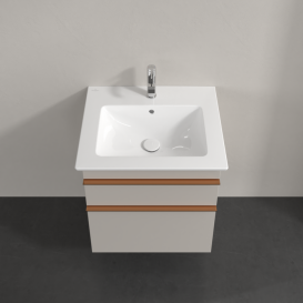 Тумба под раковину Villeroy & Boch Venticello 55,3х50,2 см ДСП мягкий серый/ручка медь A92305VK