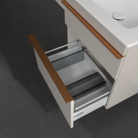 Тумба под раковину Villeroy & Boch Venticello 55,3х50,2 см ДСП мягкий серый/ручка медь A92305VK