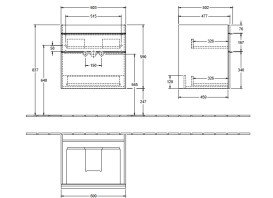 Тумба під раковину Villeroy & Boch Venticello 60,3х50,2 см ДСП дуб аризона/ручка хром A92401VH