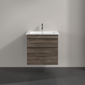 Тумба під раковину Villeroy & Boch Venticello 60,3х50,2 см ДСП кам'яний дуб/ручка хром A92401RK