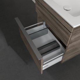 Тумба під раковину Villeroy & Boch Venticello 60,3х50,2 см ДСП кам'яний дуб/ручка хром A92401RK