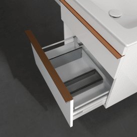 Тумба під раковину Villeroy & Boch Venticello 60,3х50,2 см МДФ глянсовий білий/ручка мідь A92405DH