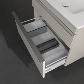 Тумба під раковину Villeroy & Boch Venticello 75,3х50,2 см ДСП м'який сірий/ручка хром A92501VK