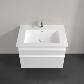 Тумба под раковину Villeroy & Boch Venticello 75,3х50,2 см МДФ глянцевый белый/ручка алюминий белый A92502DH