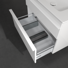 Тумба под раковину Villeroy & Boch Venticello 75,3х50,2 см МДФ глянцевый белый/ручка алюминий белый A92502DH